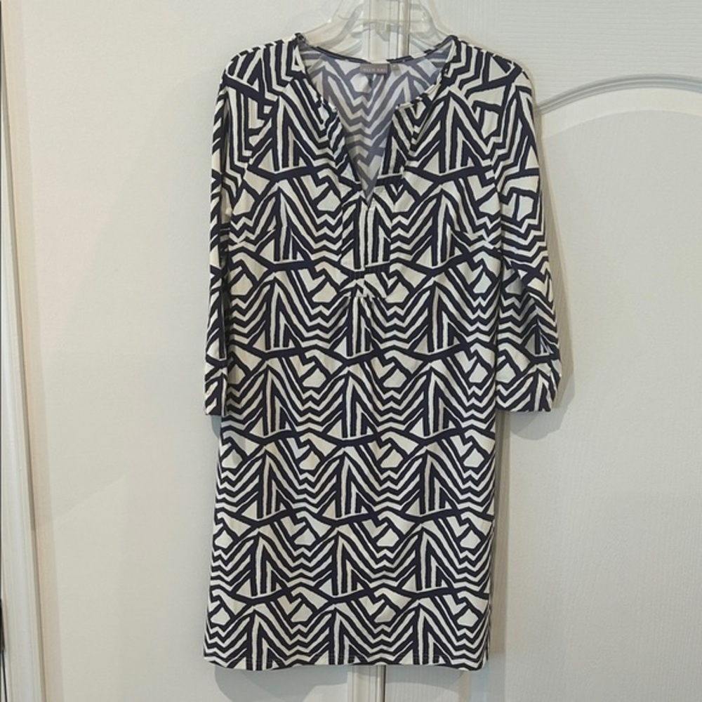 Elegant Long Sleeve Geometric Dress Spandex